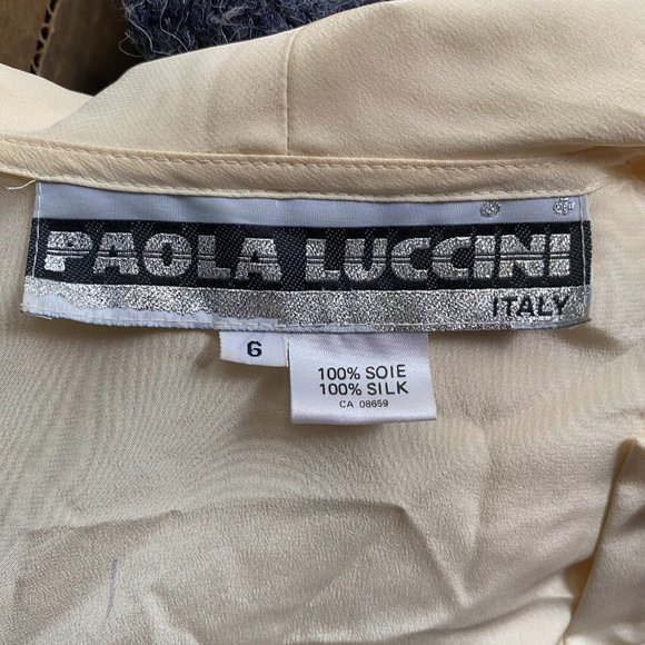 Elegant Paola Luccini Silk Blouse with Embroidery - Size 6 - Picture 3 of 3